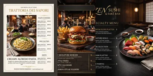 Restaurant Menu Poster Creators generated by imagen