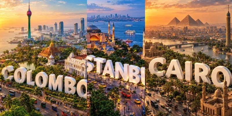 3D City Landmark Travel Scenes