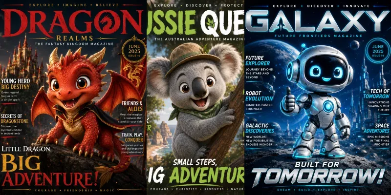 3D Cartoon Editorial Cover Creators generated by undefined