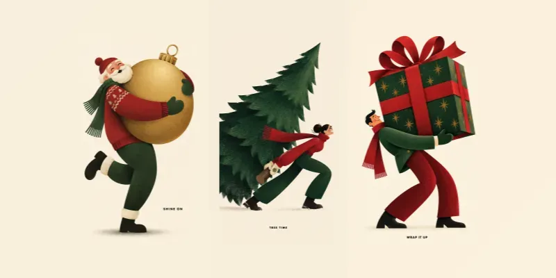 Retro Holiday Character Posters