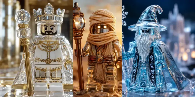 Luxury Glass Chrome Lego Portraits generated by undefined