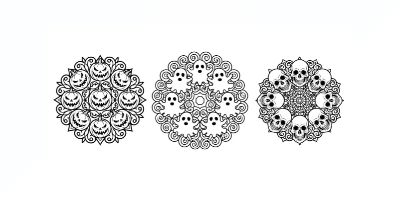 Halloween Mandala Coloring Book Pages generated by undefined