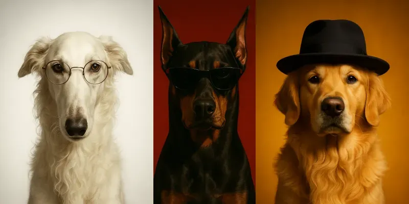 Highly Stylized Portraits Of Dogs generated by undefined