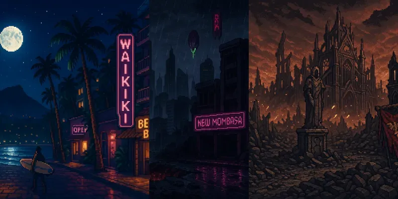 16bit City Inspired Wallpapers generated by undefined