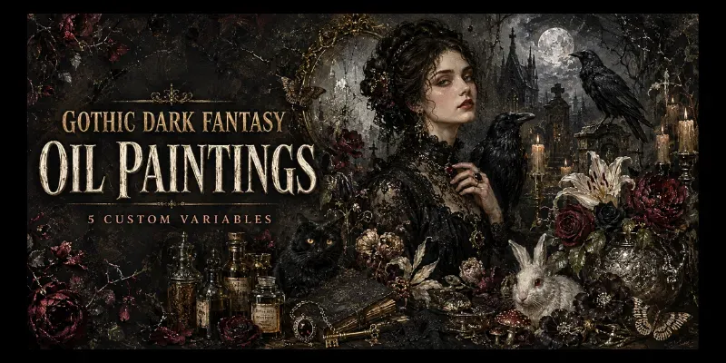 Gothic Horror Dark Fantasy Oil Paintings generated by undefined