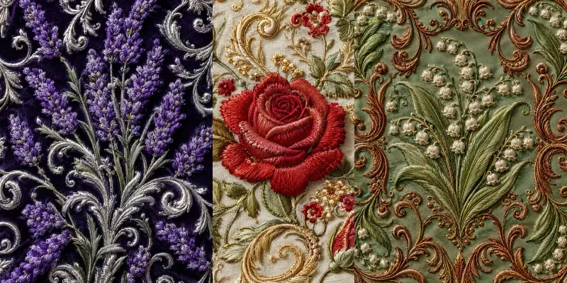 Romantic Floral Fabric Texture Assets generated by undefined