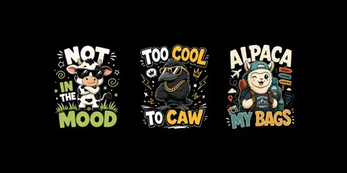 Funny Animal Mood Shirts Cute Cartoons generated by chatgpt-image
