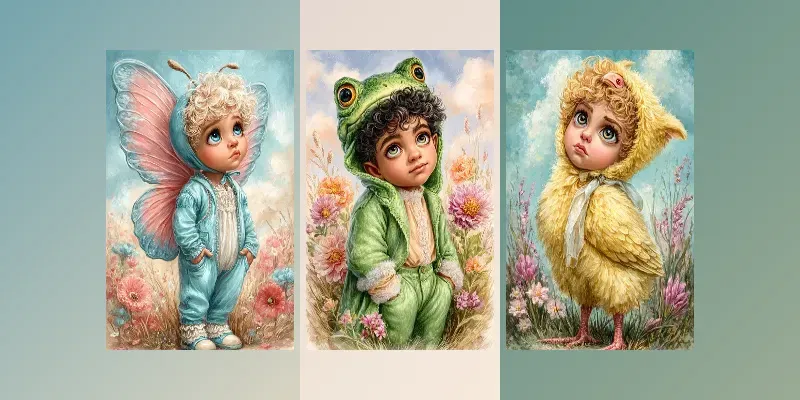 Whimsical Spring Child Illustrations generated by undefined