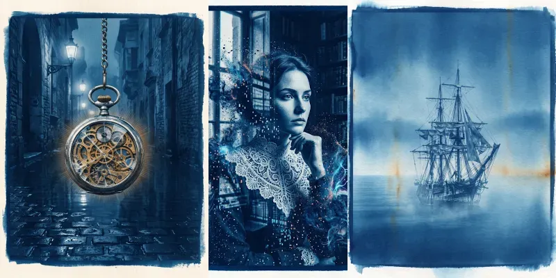 Distressed Blue Cyanotype Dreams