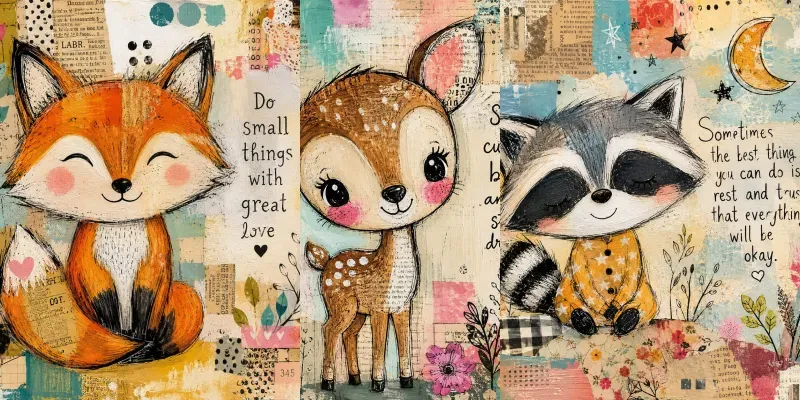 Whimsical Mixedmedia Animals generated by undefined