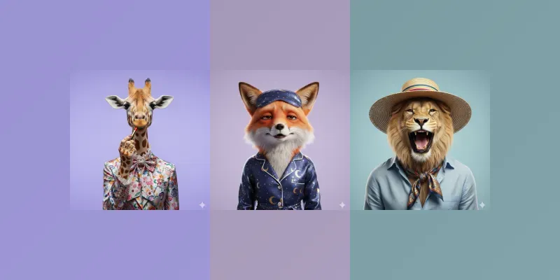 Luxury Funny Animal Portraits generated by undefined
