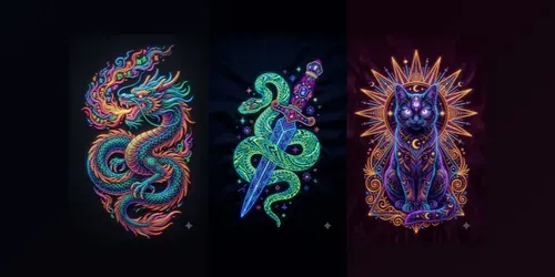 Neon Thread Embroidery Art generated by gemini-image