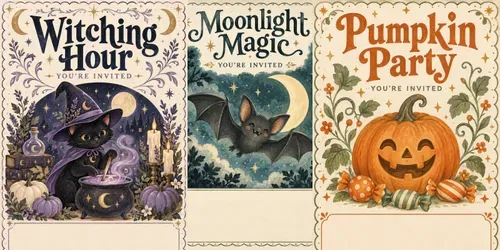 Spooky Cute Halloween Party Invitations generated by chatgpt-image