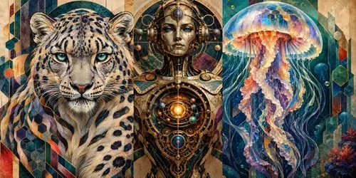 Geometric Mosaic Portraits generated by chatgpt-image