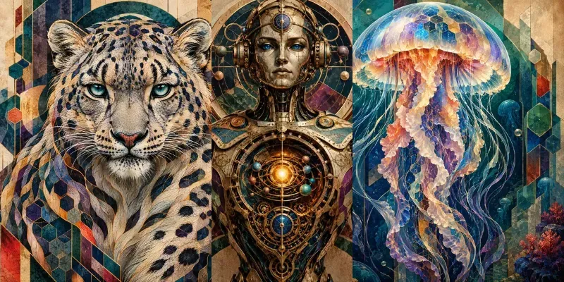 Geometric Mosaic Portraits