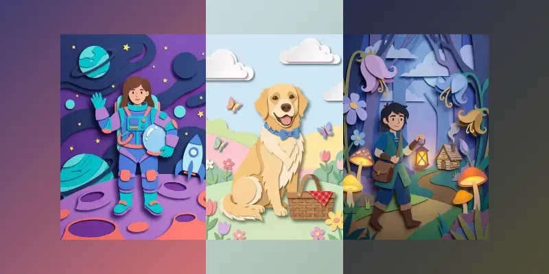 Papercut Character Storybook Generator generated by undefined