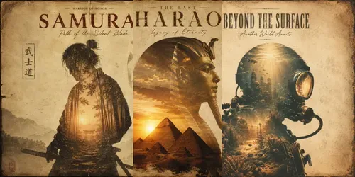Vintage Double Exposure Posters generated by chatgpt-image