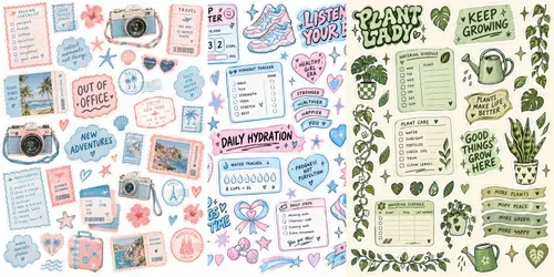 Y2k Aesthetic Daily Planner Scrap Sheets generated by chatgpt-image