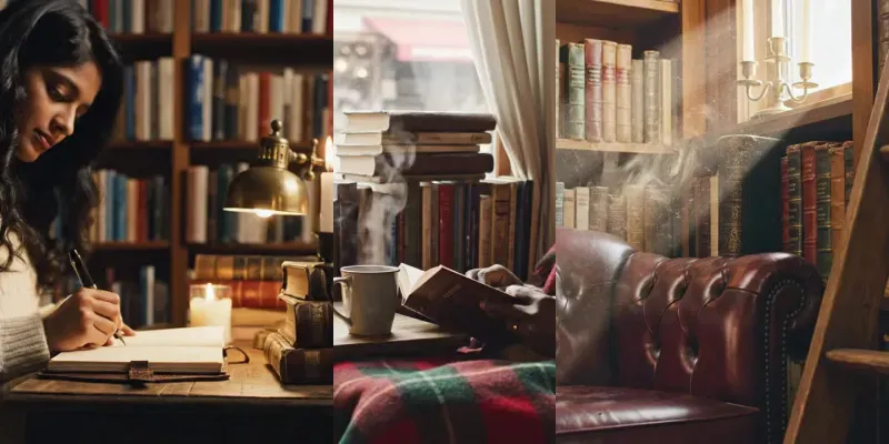 Vintage Bookstore Reading Nook Videos generated by undefined