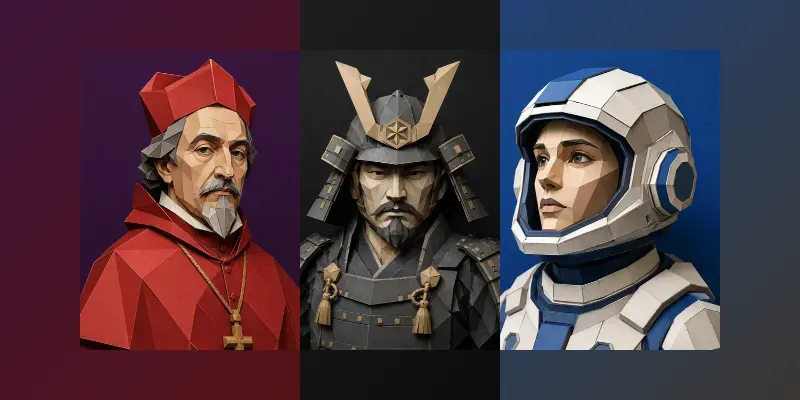 3D Digital Papercraft Portraits generated by undefined