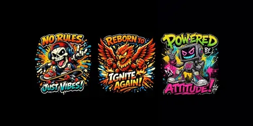 Retro Cartoon Mascot Tshirt Designs generated by chatgpt-image