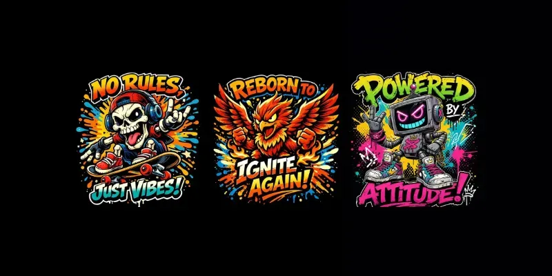 Retro Cartoon Mascot Tshirt Designs generated by undefined