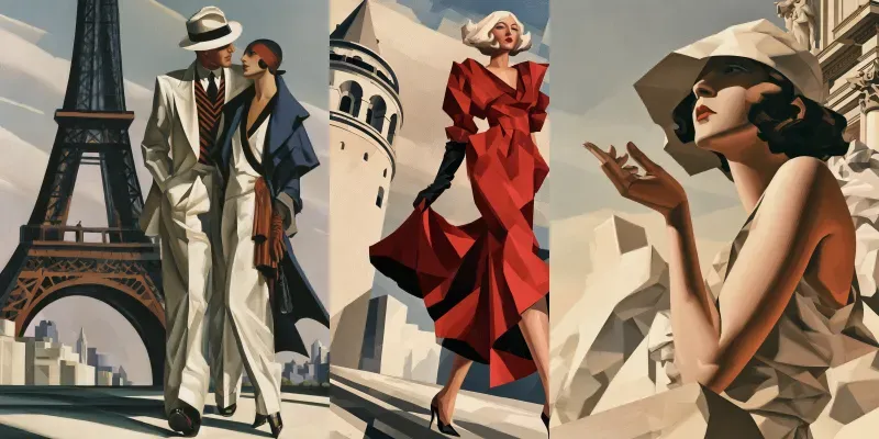 Art Deco City Travel Posters generated by undefined