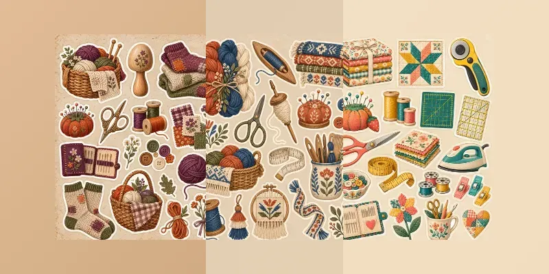Retro Sewing Stickers