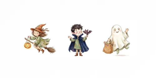 Cute Halloween Storybook Characters generated by gemini-image
