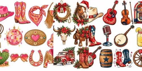 Country Western Clipart Sheets For Etsy generated by chatgpt-image