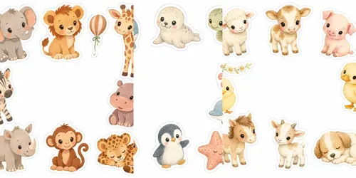 Cute Baby Animals Clipart Etsy Ready generated by chatgpt-image