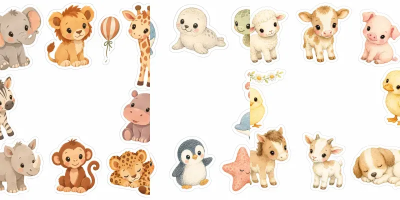 Cute Baby Animals Clipart Etsy Ready generated by undefined