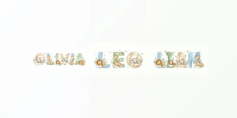 Custom Baby Name Watercolor Safaris generated by undefined
