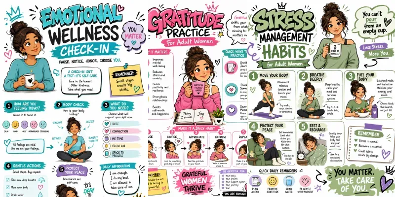 Womens Selfcare Infographic Sketchnotes generated by undefined