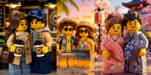 Cute Lego Couple Scenes generated by chatgpt-image