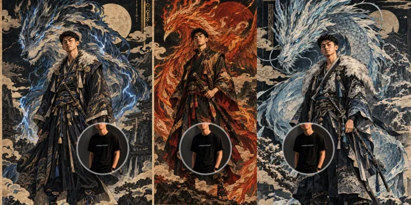 Ukiyoe Mythical Guardian Portraits