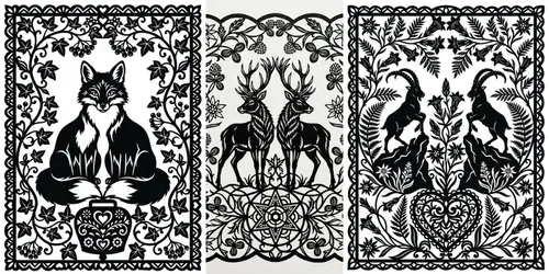 Scherenschnitte Paper Cutting Templates generated by gemini-image