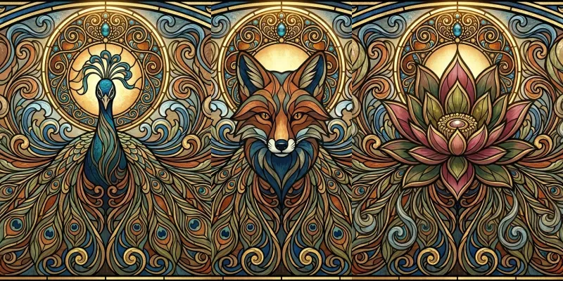 Celestial Whiplashes In Stained Glass generated by undefined