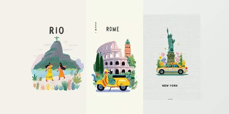 Cute Minimal City Poster Designs generated by undefined