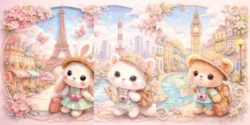 Whimsical Paper City Art Sets generated by chatgpt-image