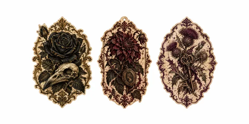 Gothic Dark Botanical Clipart Kits generated by undefined
