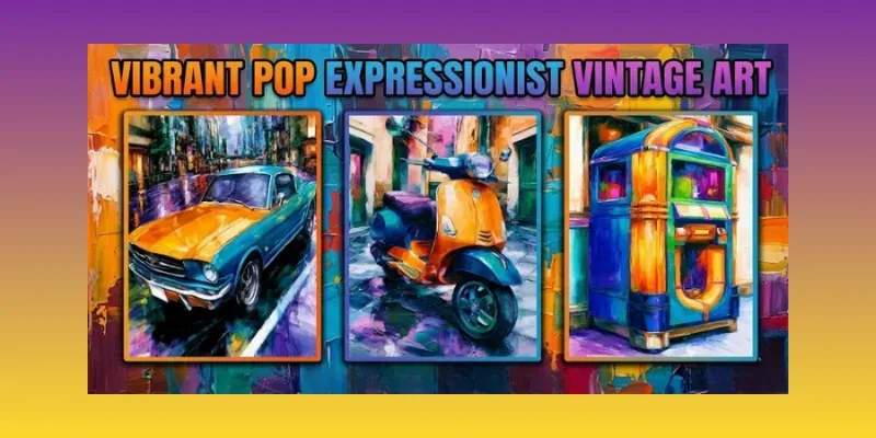 Vibrant Pop Expressionist Vintage Art generated by undefined