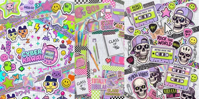 Retro Aesthetic Digital Journal Assets generated by undefined