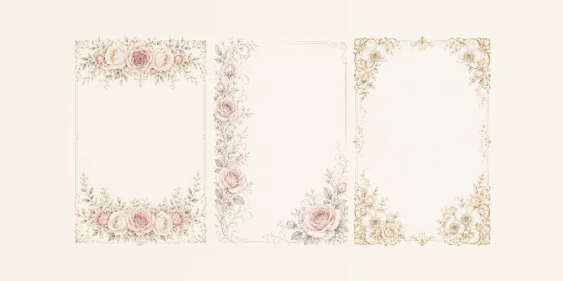 Elegant Floral Border Stationery Sets generated by undefined