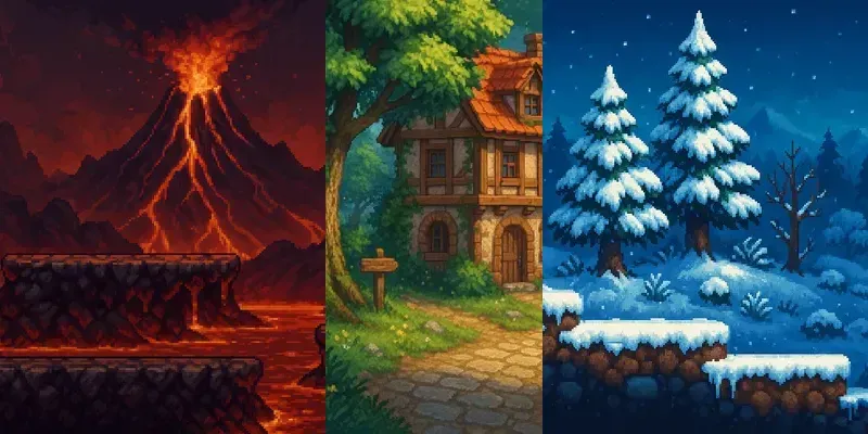 2D Pixel Art Game Dev Backgrounds generated by undefined