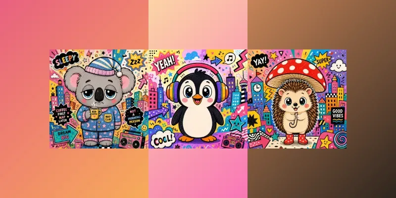 Cute Whimsical Pop Art Animal Packs generated by undefined