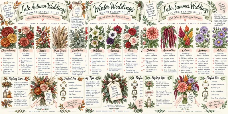 Wedding Flower Season Guide Infographics