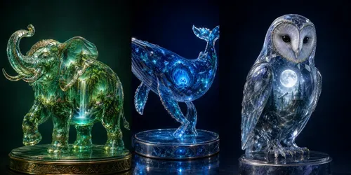 Crystal Habitat Creatures generated by chatgpt-image