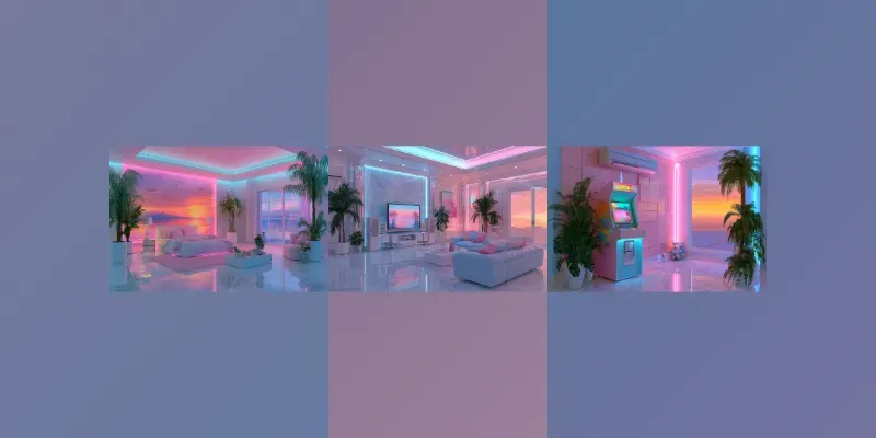 Vaporwave Interior Designs generated by undefined