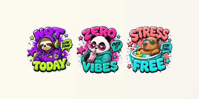 Graffiti Streetwear Mascot Stickers generated by undefined